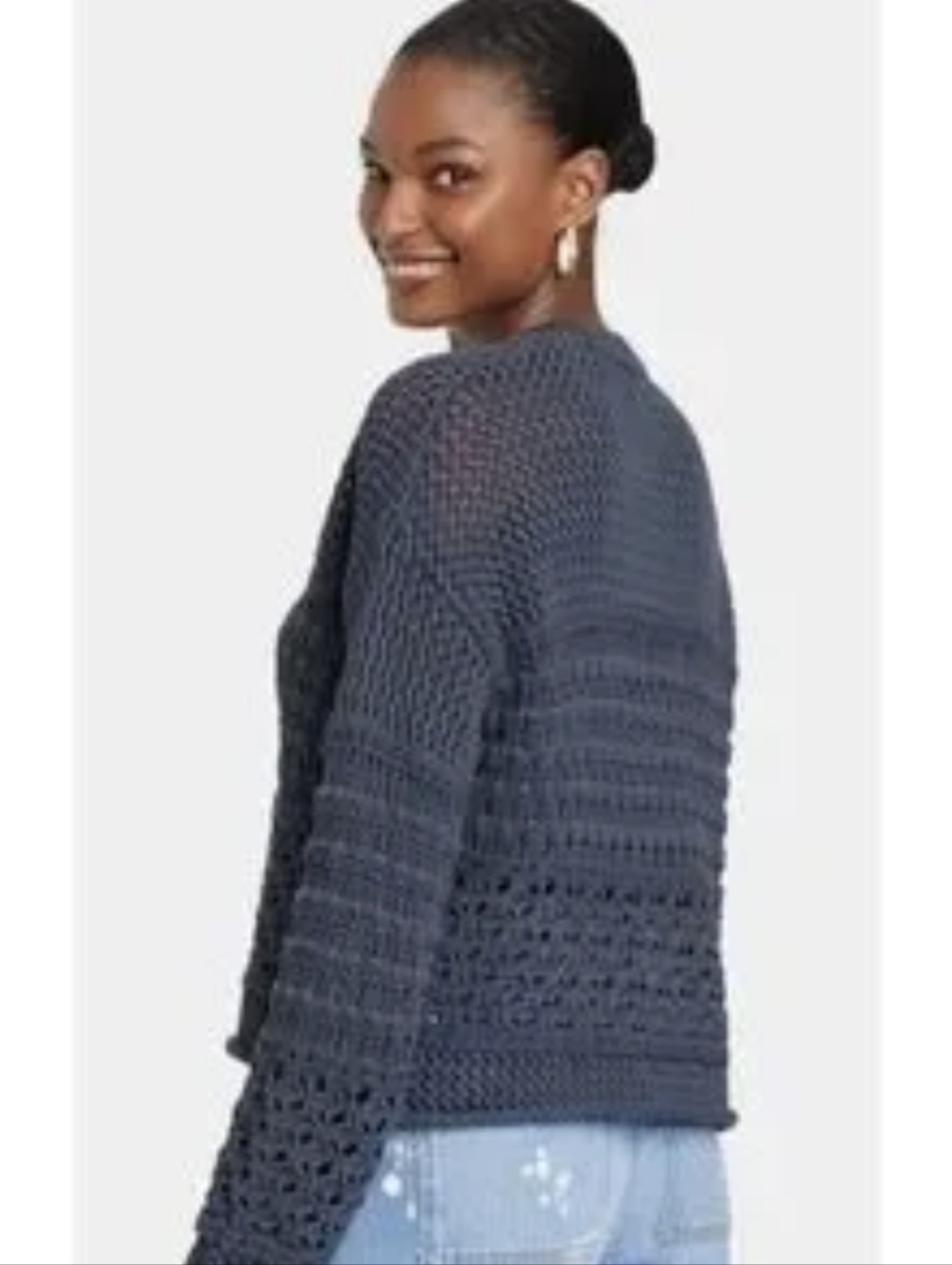 Universal Thread | MEDIUM | Open-work Crewneck Pullover sweater - Picture 2 of 10